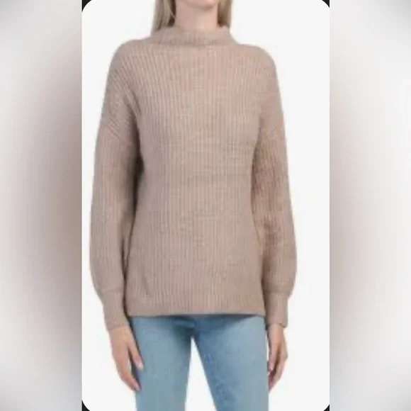 Rachel Zoe Oversized Mock Neck Chunky Knit Sweater - Picture 3 of 13